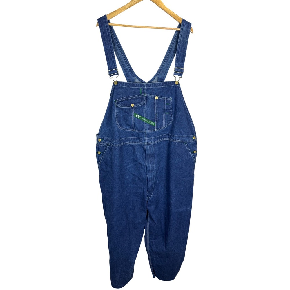 Key‎ Imperial Aristocrats Mens Denim Bib Overalls Blue Cotton Cut Off Hem 52x30